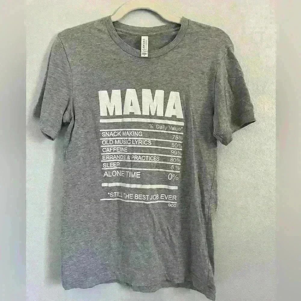 Bella Canvas Women’s Mama Nutrition Facts Short Sleeve T-shirt Size Small